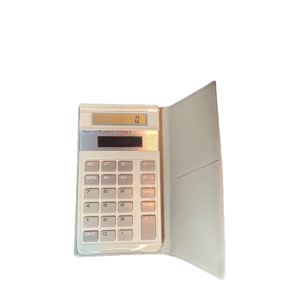 Vintage 1985 Texas Instruments TI-1706 II Calculator Solar Powered USA EUC WORKS